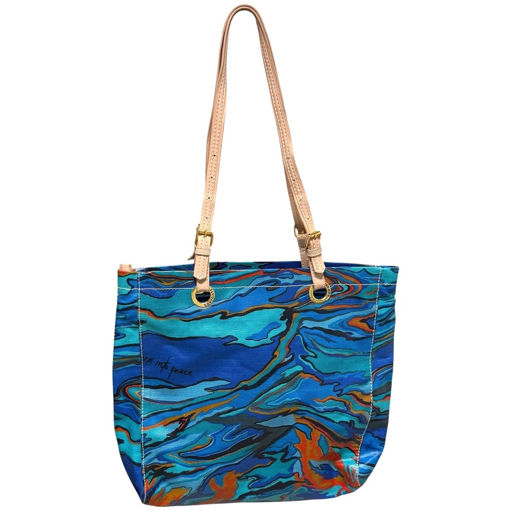 Sakroots Artists Circle‎ Reef Zippered Double Handle Tote Bag Coated Canvas